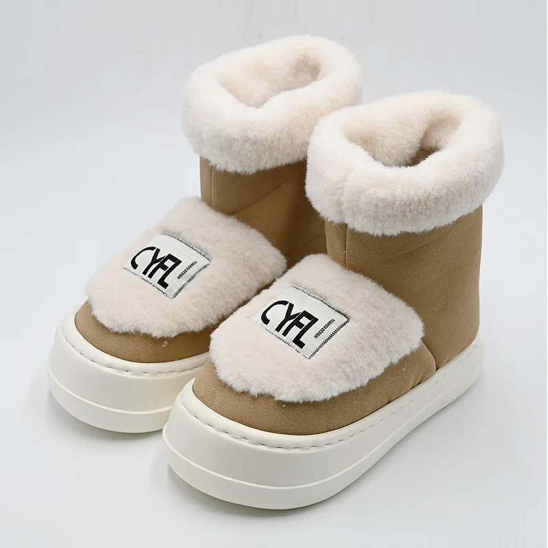 Pelz-Mund-High-Top-Schneestiefel