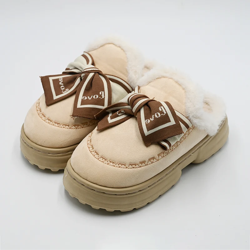 Bogenknoten dicker Sockel-Baumwollschuhe
